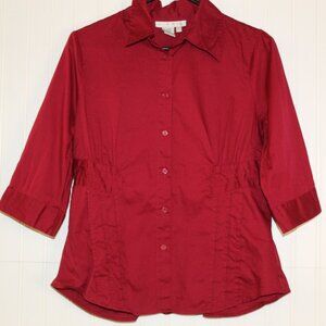 Ninety Burgundy Blouse Size Large